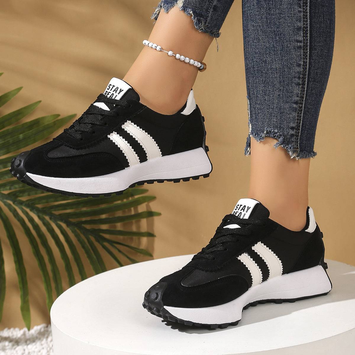 Women's Thick Bottom Student Casual Shoes Breathable Sneaker