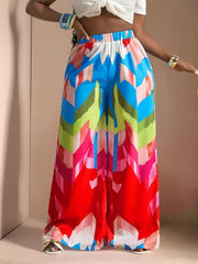 Colorful Pattern Trousers Loose Breathable Women's Trousers
