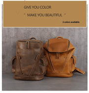 Men's Leisure Travel Large Capacity First Layer Leather Backpackage
