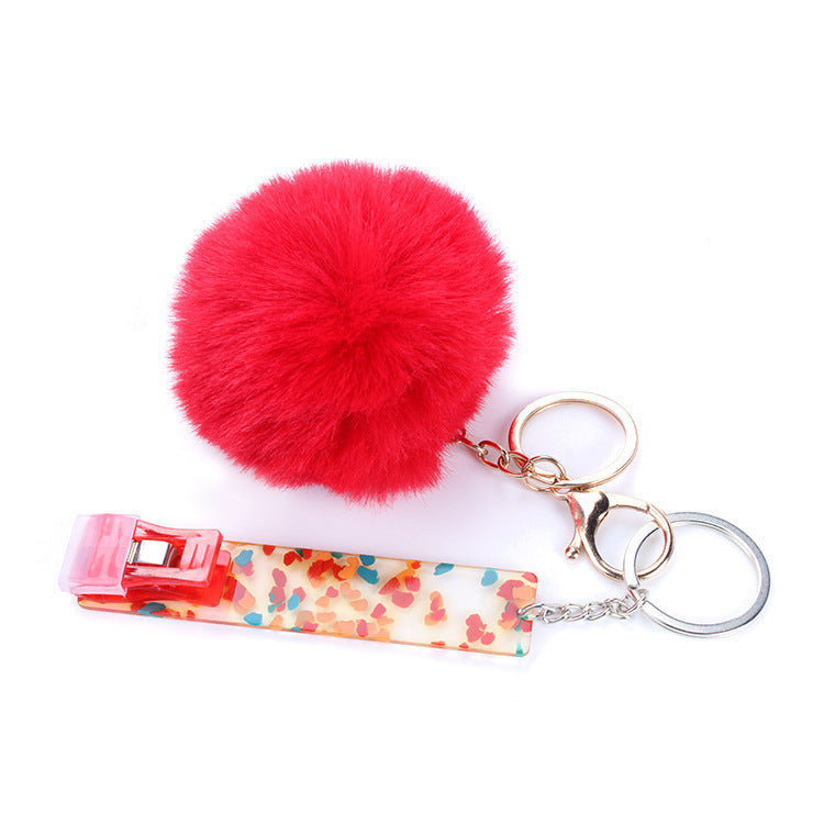 Acrylic Material Key Chain Long Nail Credit Card Gripper