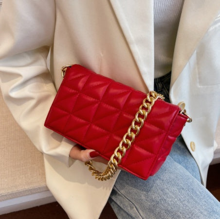 Vintage Chain Armpit Bag Soft Leather Quilted Shoulder Bag