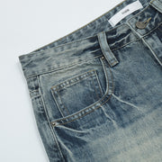 Men's Fashion Loose-fitting Wide-leg Trousers Contrast Color Jeans