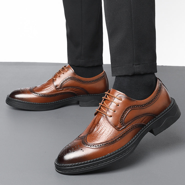 Hollow Leather Shoes Men&