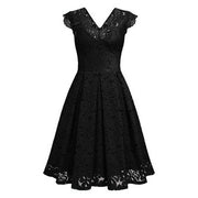 V-neck sleeveless lace dress