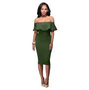 Off Shoulder Ruffles Dress