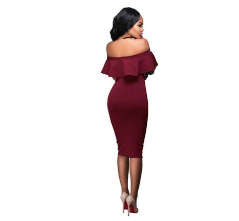 Off Shoulder Ruffles Dress