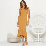 Spliced long fishtail skirt
