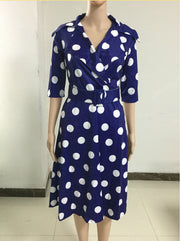 Dress Suit Collar Dots with Belt Large Size