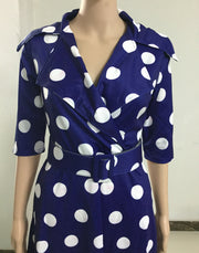 Dress Suit Collar Dots with Belt Large Size