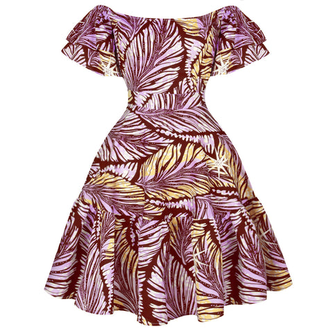 Summer Female Lotus Leaf Sleeve Sexy Fashion Dress Skirt