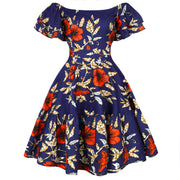 Summer Female Lotus Leaf Sleeve Sexy Fashion Dress Skirt