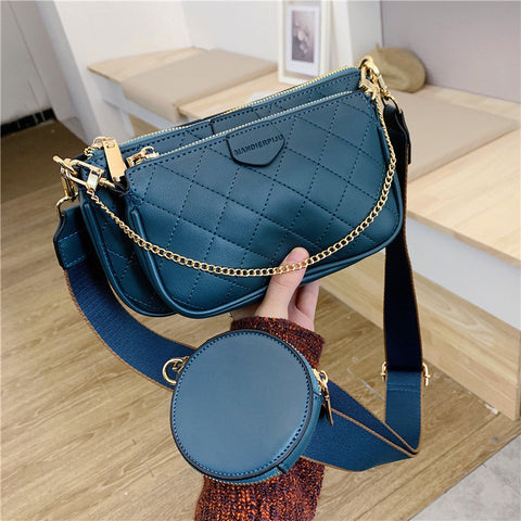 Lingge Wild Wide Shoulder Strap Messenger Picture Bag