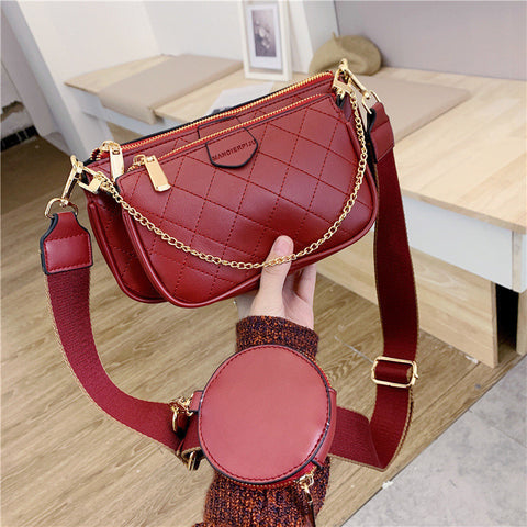 Lingge Wild Wide Shoulder Strap Messenger Picture Bag