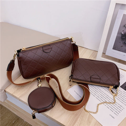 Lingge Wild Wide Shoulder Strap Messenger Picture Bag