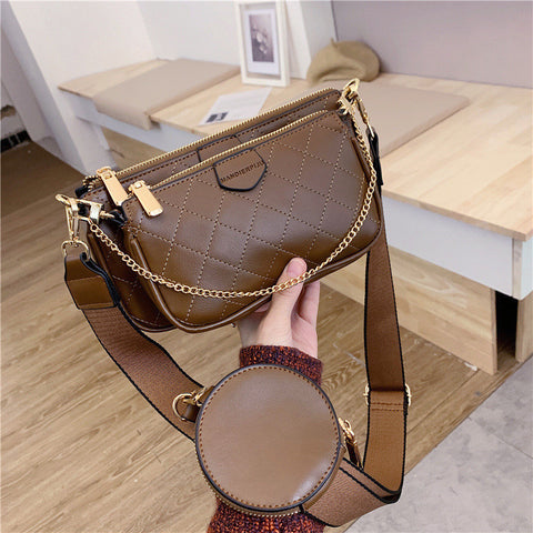 Lingge Wild Wide Shoulder Strap Messenger Picture Bag