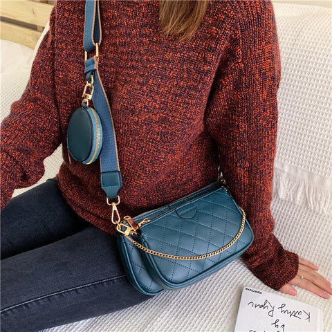 Lingge Wild Wide Shoulder Strap Messenger Picture Bag