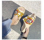 Platform Slippers Men's Trendy Sandals Outdoor Beach Flip Flops
