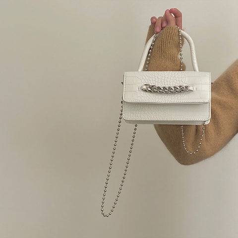Niche Design Retro  Pattern Chain Messenger Bag Female New Trendy One-Shoulder Flip Kelly Bag