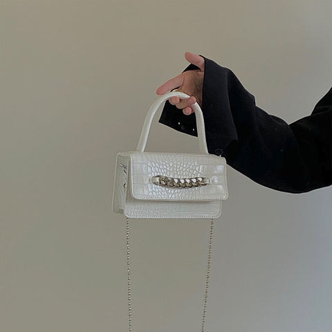 Niche Design Retro  Pattern Chain Messenger Bag Female New Trendy One-Shoulder Flip Kelly Bag