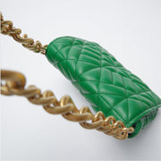 Vintage Chain Armpit Bag Soft Leather Quilted Shoulder Bag