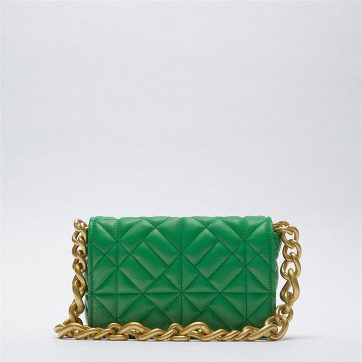 Vintage Chain Armpit Bag Soft Leather Quilted Shoulder Bag