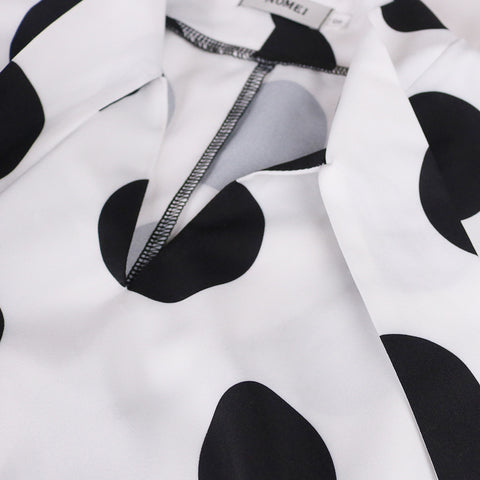 Round Neck Tie Bow Loose Loose Casual Women&