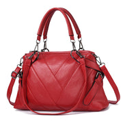 Fashion Handbag Soft Leather Hit Color Large Capacity Ladies Shoulder Bag Tide