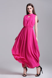 Waist Slimming Chiffon Dress With Big Slits