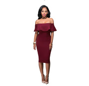 Off Shoulder Ruffles Dress