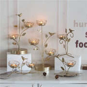 Wrought iron golden bird aroma candle holder