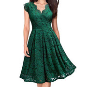 V-neck sleeveless lace dress