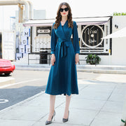 Elegant Temperament V-Neck Waist Slimming Long Skirt
