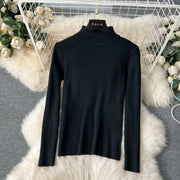 Knitted Bottoming Shirt Versatile Retro Double Breasted Business Suit And Dress Two-piece Set