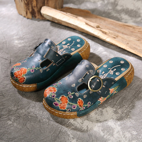 National style plum blossom totem sandals
