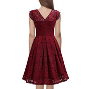 V-neck sleeveless lace dress