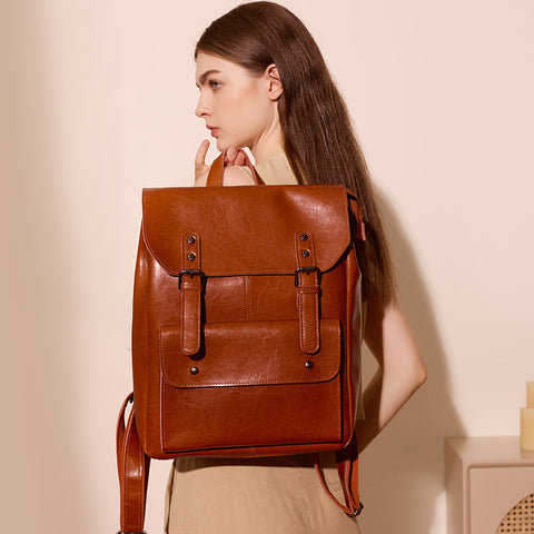 Leather Backpack Women&