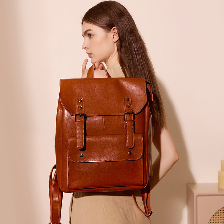 Leather Backpack Women&