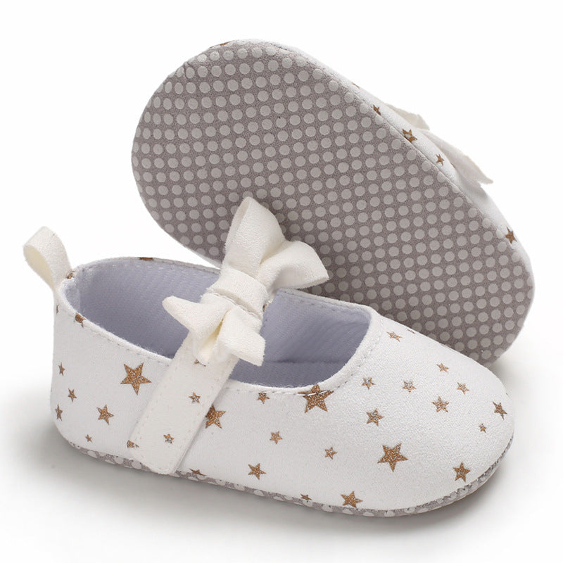 Shoes Dots Anti-Skid, Flower Velcro Toddler Shoes