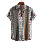 Men's Fashion Printed Short-sleeved Shirt
