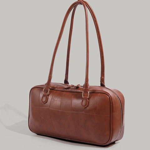 Retro Patchwork Large Capacity Commuter Bag Advanced Texture One-shoulder Versatile Handbag