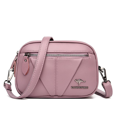 Cowhide Soft Leather Fashion All-match Shoulder Crossbody Small Round Bag