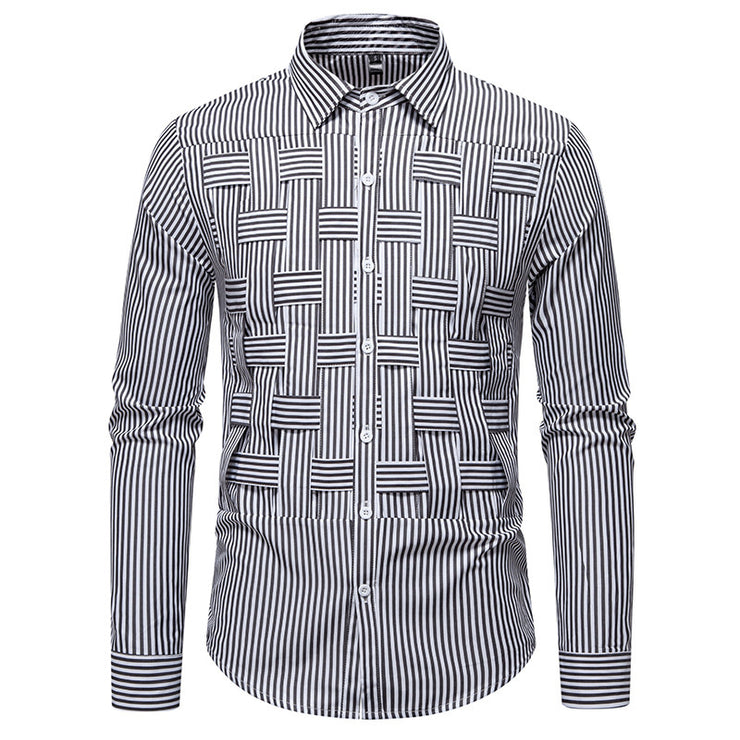 Striped Woven Plaid Men&