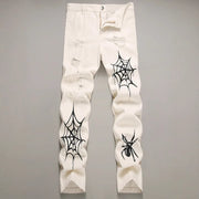 High Street Vibe Style Loose Straight Wide Leg Pants American Spider