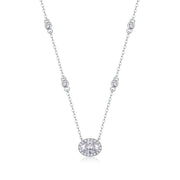White Summer Night - A Fashionable And Luxurious Diamond Jewelry Pendant Set With Egg-shaped Moissanite S925 Sterling Silver And Platinum Plating