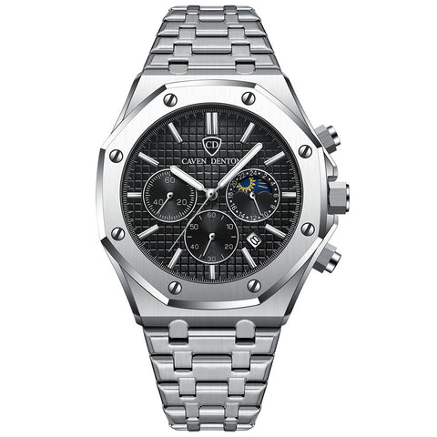 Waterproof High-grade Three Eyes And Six Needles Multi-functional Moon Phase Men&