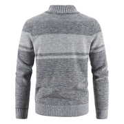 New Men's Versatile Casual V-neck Color Matching Sweater Jacket