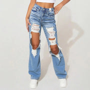 Loose Fit Distressed Denim Jeans American Style Ripped Design Trendy Edgy Look For Women Retro Summer Fashion Streetwear High Waisted Sequin Fringe Shorts