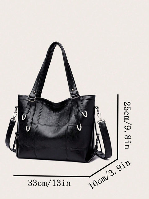 Minimalist Tote Bag Double Handle Solid Color Large Capacity, Lightweight, Portable, Business Casual, Suitable For Teen Girls Women College Students, Rookies & White-Collar Workers, Perfect For Back T