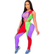 Women's Multicolor Panel Cutout Jumpsuit