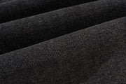 Men's Fashion Casual Retro Knife Cut Destroyed Washed Distressed Straight Textured Jeans